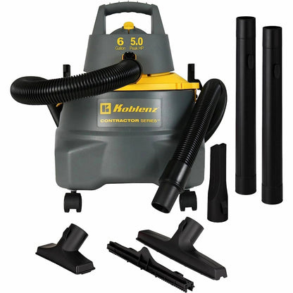 Koblenz 6 Gallon Wet/Dry Shop Vacuum, 5.0 Peak HP, 3-in-1 - WD-6 C212