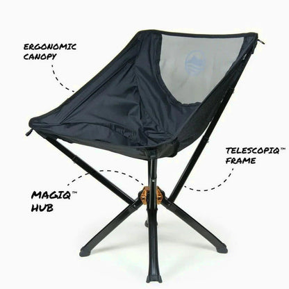 CLIQ Portable Folding Camping Chair, Black, 1 Pack, 300 Lbs - CC01