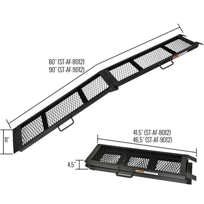 90in Black Steel Dual Runner Folding ATV Ramps