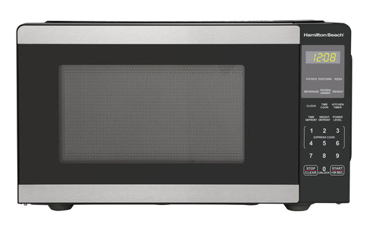 Hamilton Beach Countertop Microwave Oven, 0.9 Cu ft, 900 Watts, Stainless Steel, 18.98 in W x 14.17 in D x 10.63 in H - HB8436127995-01