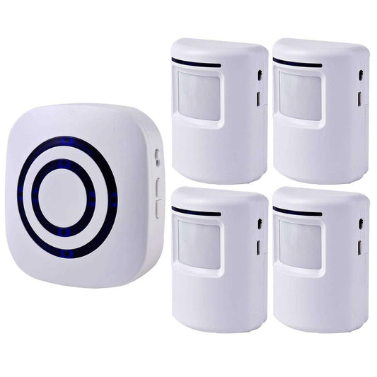 Seanme Wireless Driveway Motion Sensor Alarm With 4 Sensors, 1 Receiver And 38 Chime Tunes