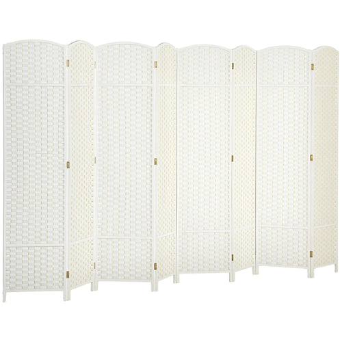 HOMCOM Folding Privacy Screen, 8 Panel, 5.6' Tall, White - 830-814V02WT