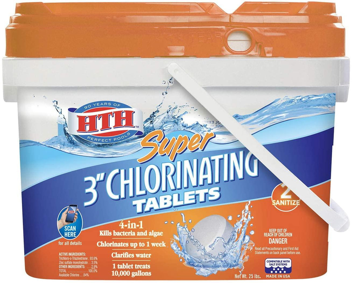 Super 3-Inch Chlorinating Tablets for Swimming Pools, 25 lbs - 42034