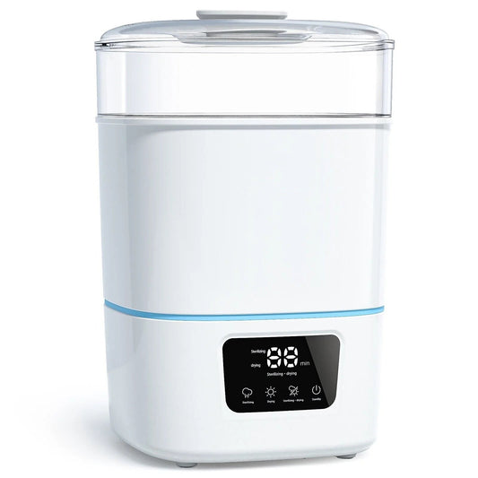 3-In-1 Baby Bottle Steam Sterilizer And Dryer, 9 Bottles, White