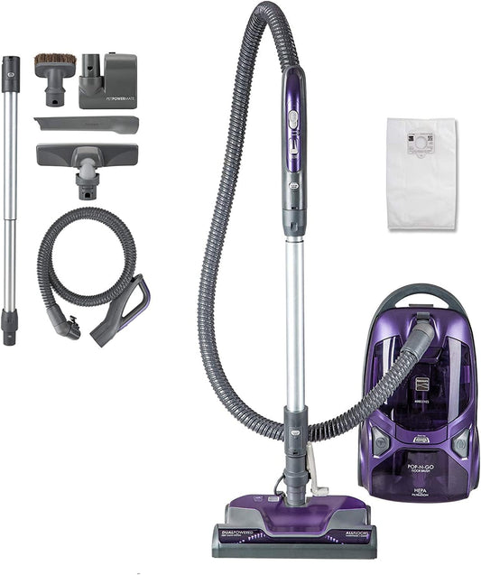 Kenmore 600 Series Pet Friendly Bagged Canister Vacuum With Pet PowerMate, Pop-N-Go Brush, 2 Motors, HEPA Filter And 4 Cleaning Tools