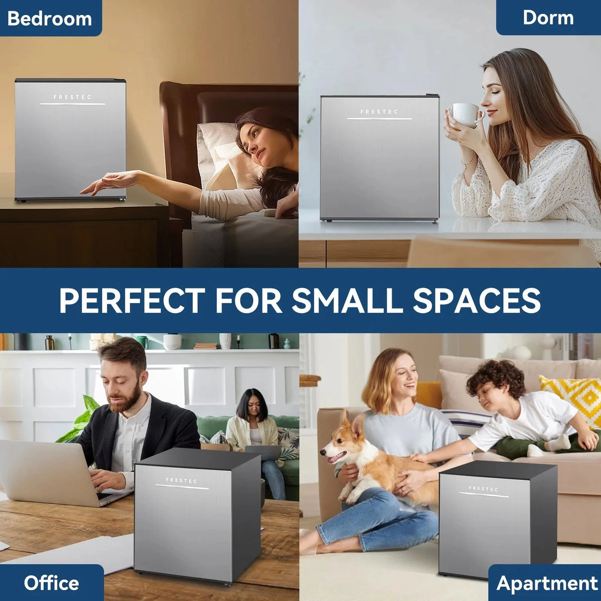 Single Door Mini Fridge With Freezer, 1.7 Cu Ft, Grey