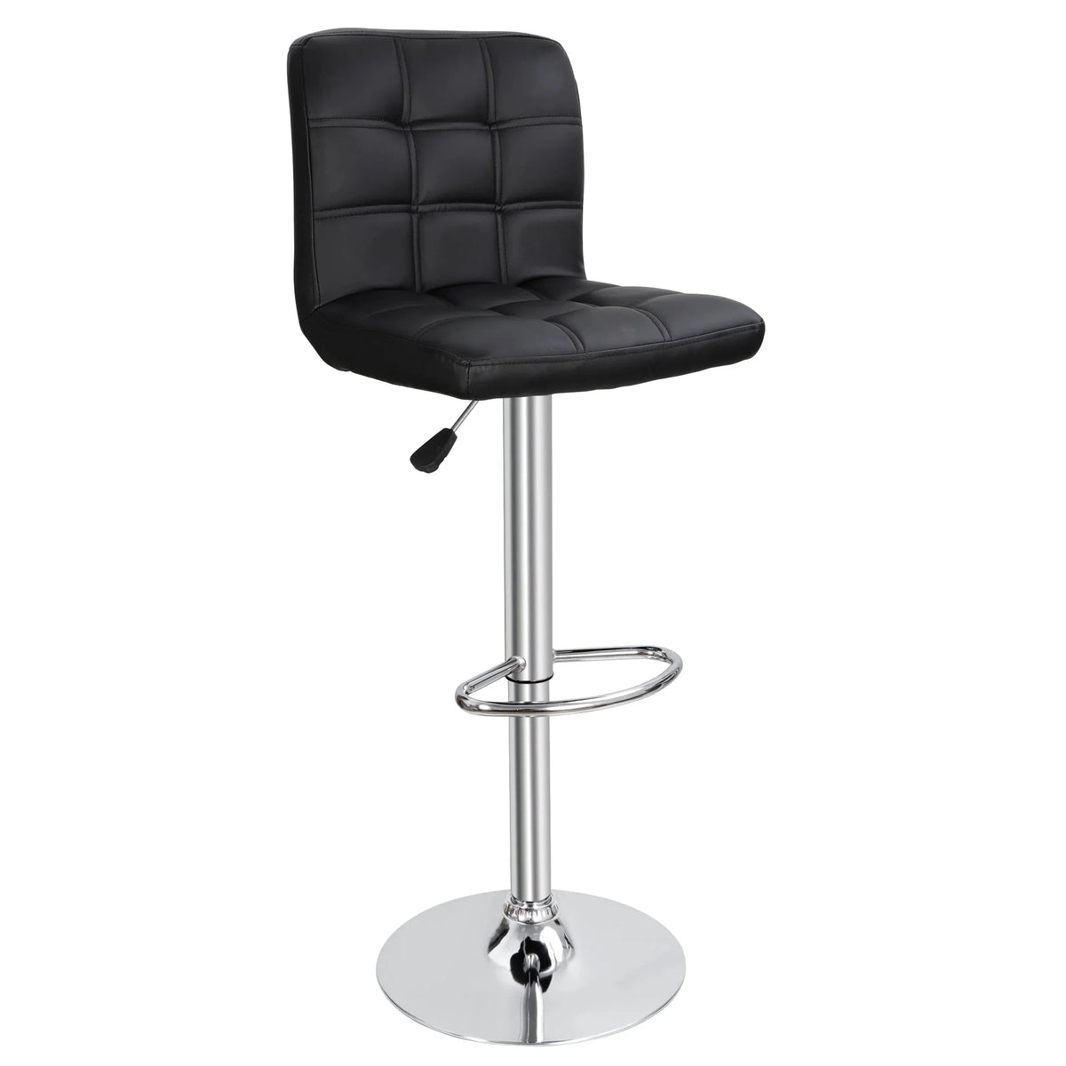 ZENY Bar Stool Set Of 4 With Soft Cushion And Metal Frame - Black
