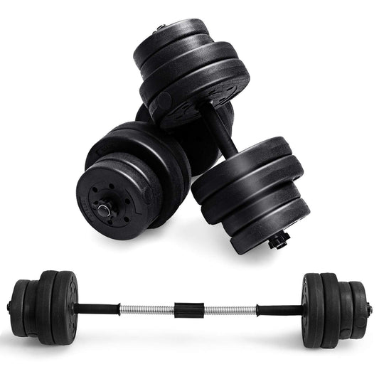 Adjustable Dumbbell Pair 66 lbs Total Weight Set With Barbell